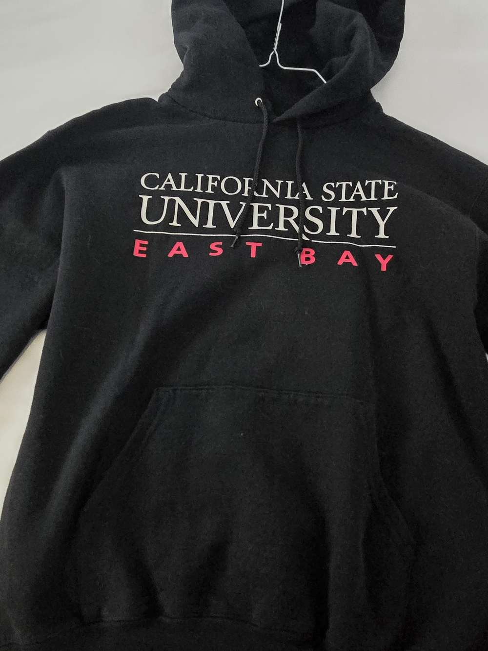 Champion Black California State University East Bay Hoodie with White & Red Logo